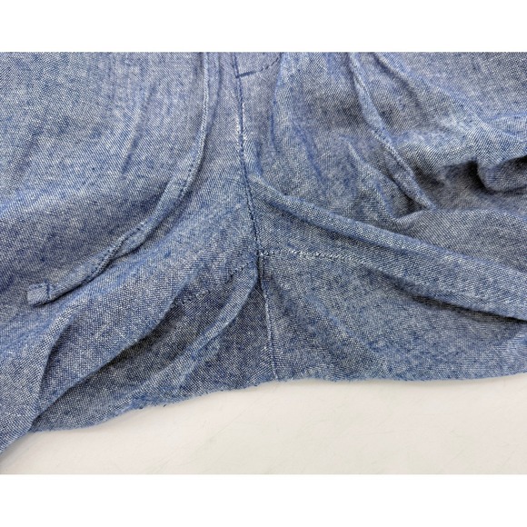 Old Navy Womens Linen Blend Jogger Pants Blue Heathered Drawstring Large - Picture 5 of 9